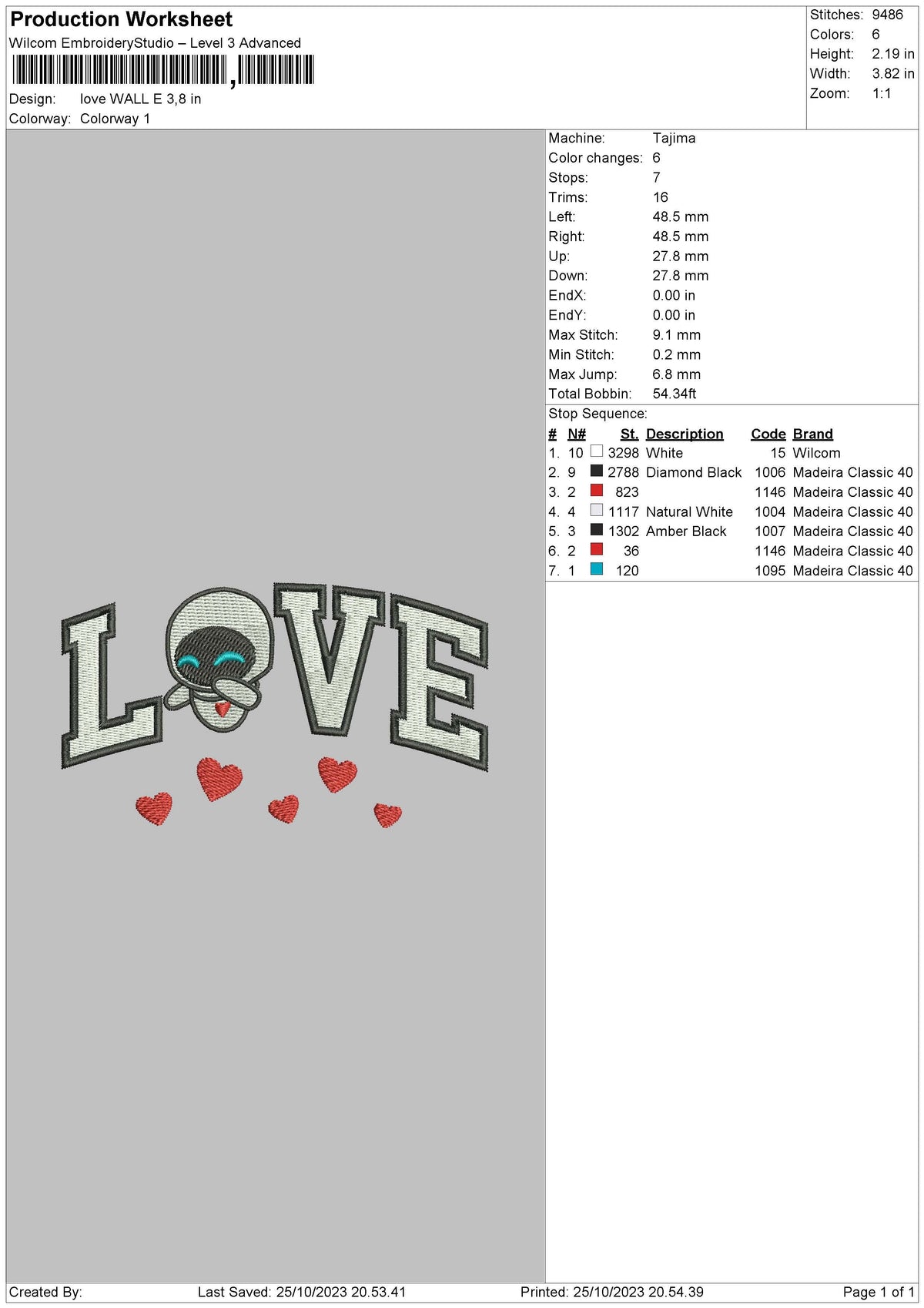 Love Wall 02 Embroidery File 6 sizes