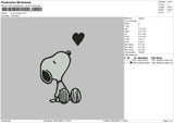 Love Snoopy Embroidery
