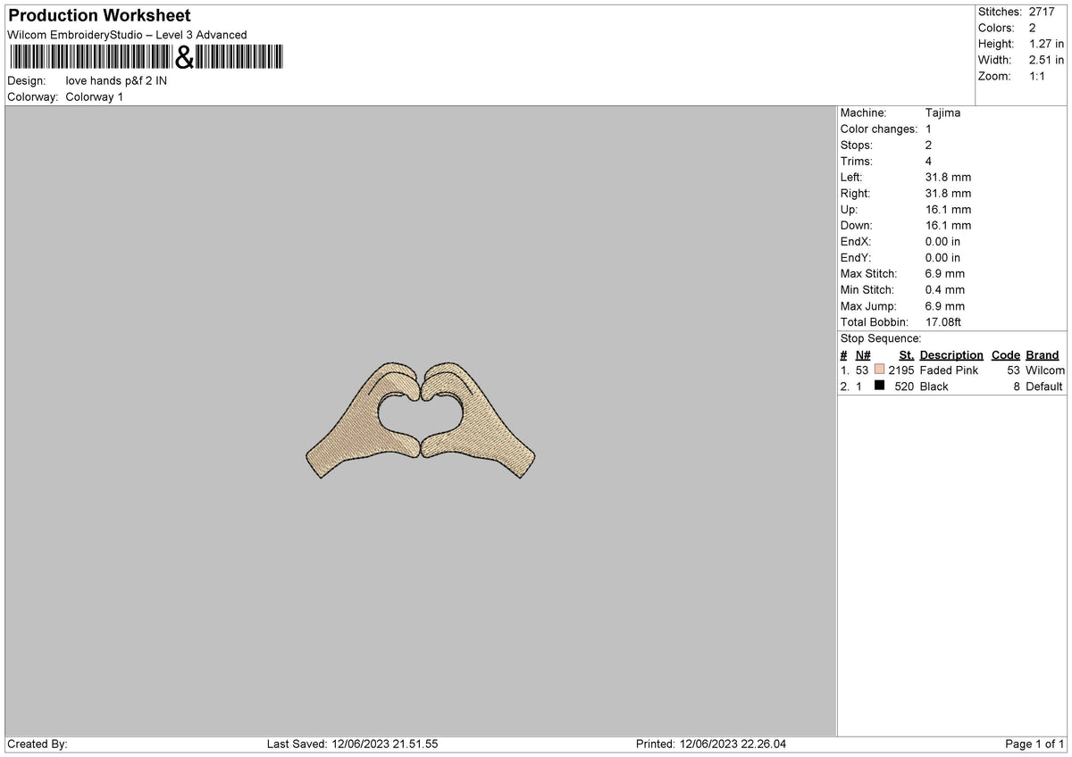 Love Hands P&f Embroidery File 6 sizes