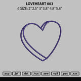 Loveheart 003 Embroidery File 6 sizes