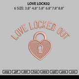 Love Lock02 Embroidery File 6 sizes