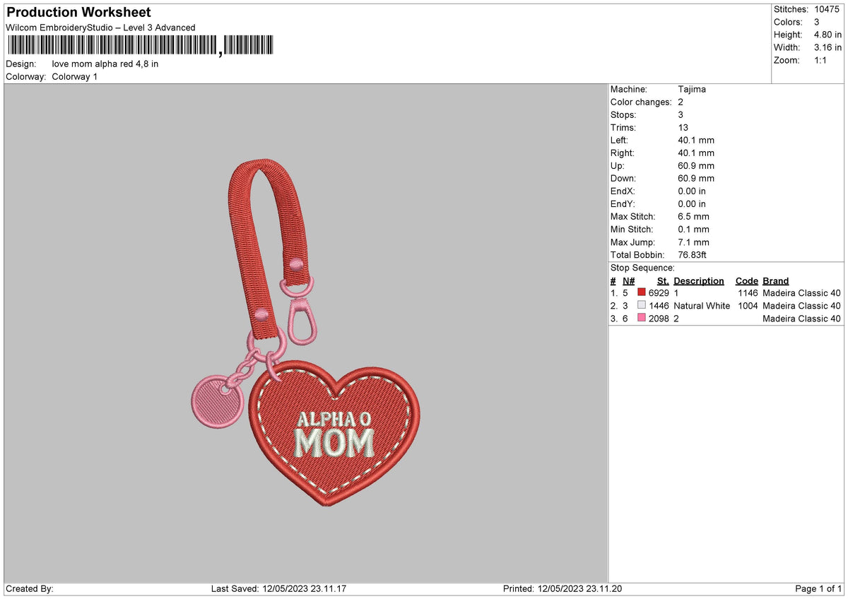 Love Mom Embroidery File 6 sizes