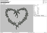 Love Outline Embroidery File 6 sizes