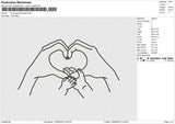 Love signhand satin Embroidery File 6 size
