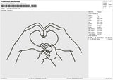 Love signhand satin Embroidery File 6 size
