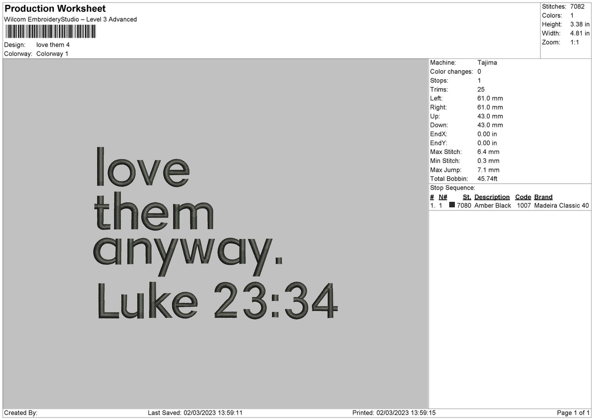 Love Them Embroidery File 6 sizes