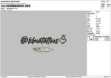 Tattoostext 03 Embroidery File 6 sizes
