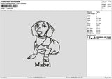 Dog Outline Mabel Embroidery File 6 sizes