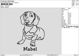 Dog Outline Mabel Embroidery File 6 sizes