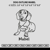 Dog Outline Mabel Embroidery File 6 sizes