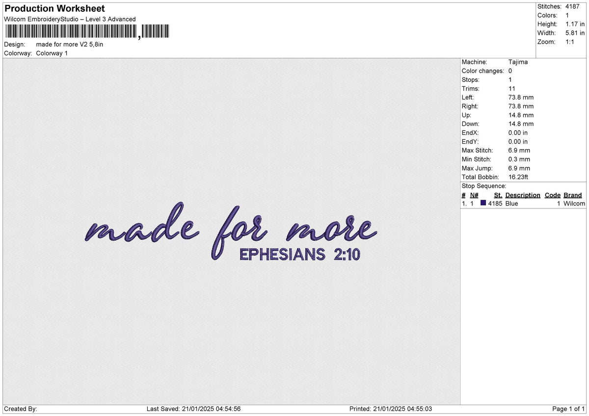 Made for more V2 Embroidery File 6 size