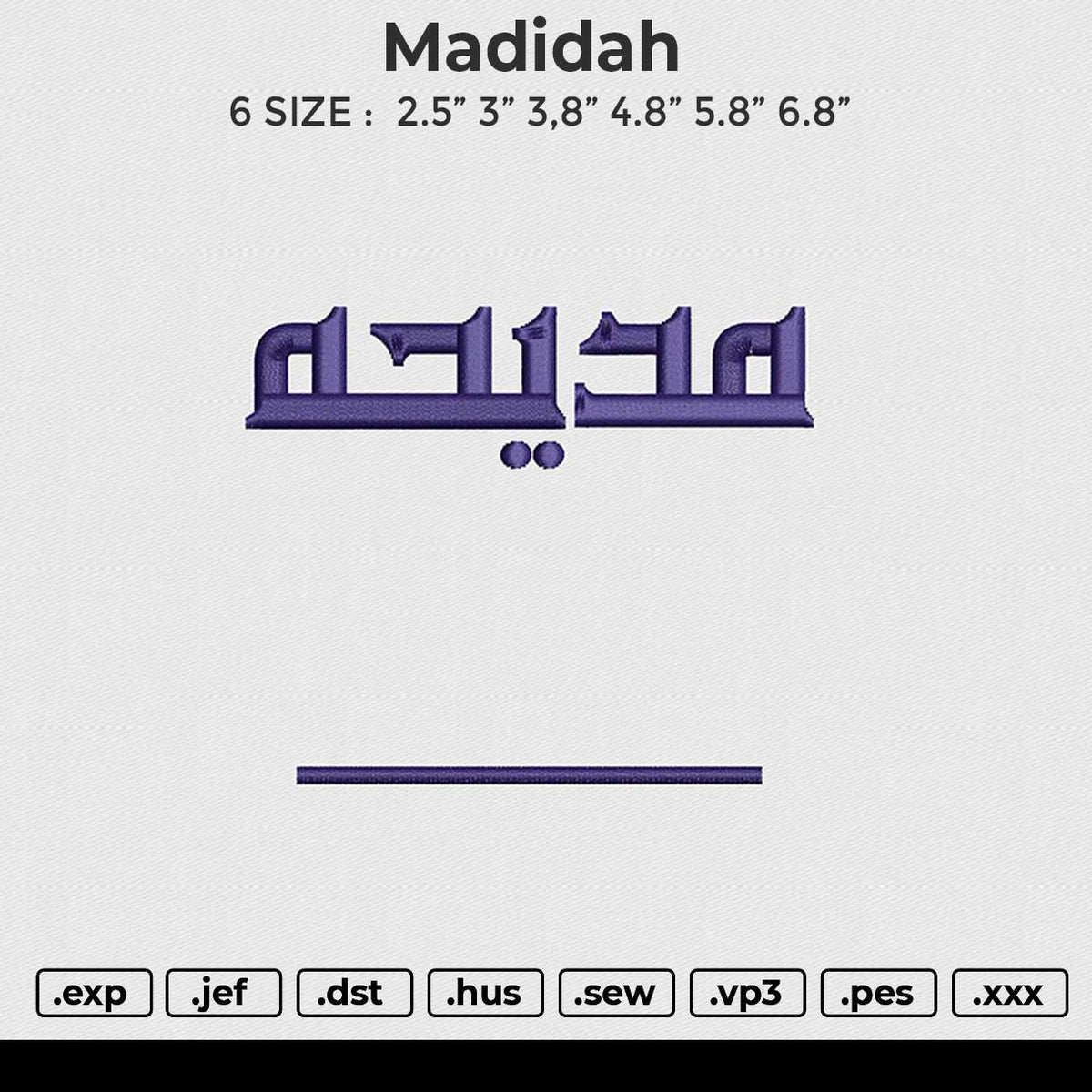 Madidah Embroidery File 6 size