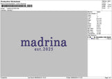 Madrinatext 01 Embroidery File 6 sizes