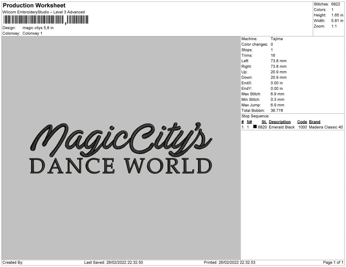 Magic Citys Embroidery