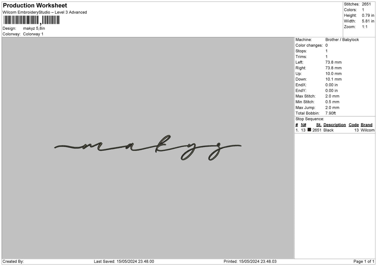 Makyztext Embroidery File 6 sizes