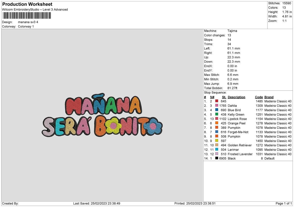 Manana Sv3 Embroidery File 6 sizes
