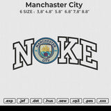 Manchaster city Embroidery File 6 size