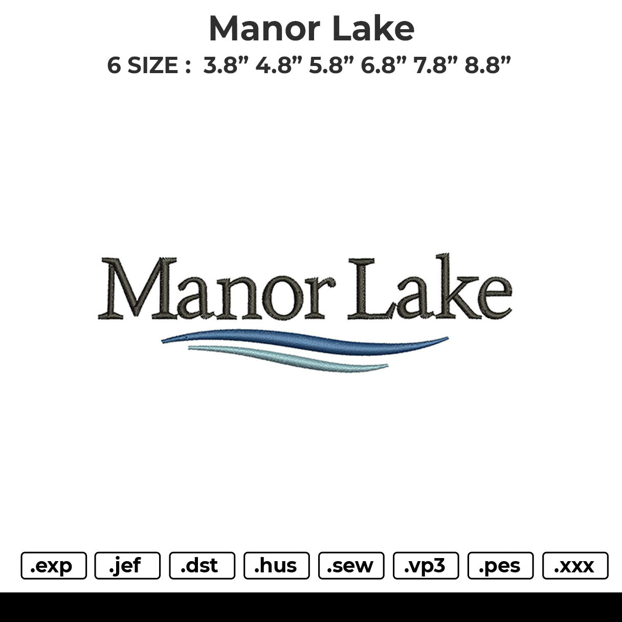 Manor lake Embroidery File 6 size