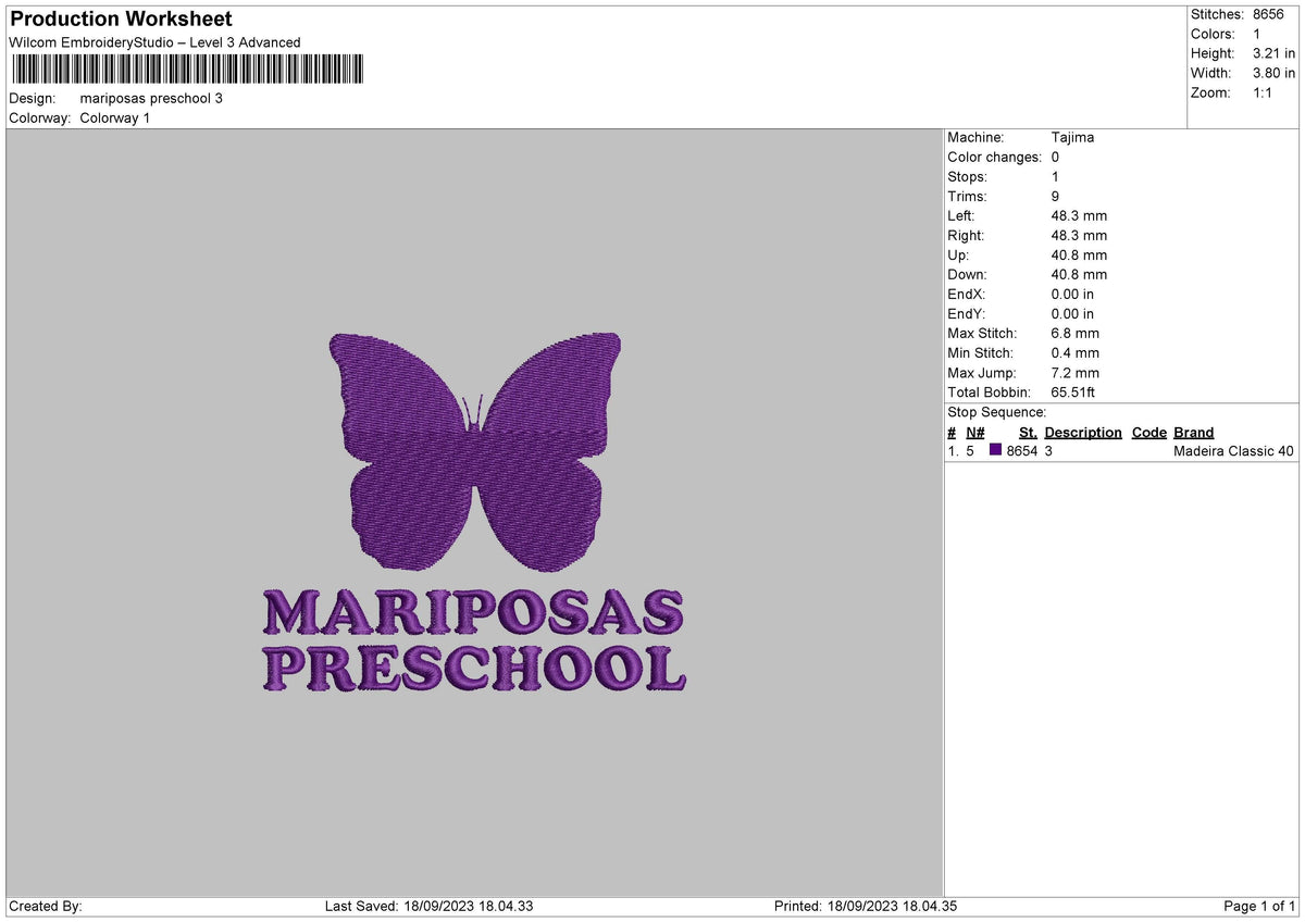 Mariposas P Embroidery File 6 sizes