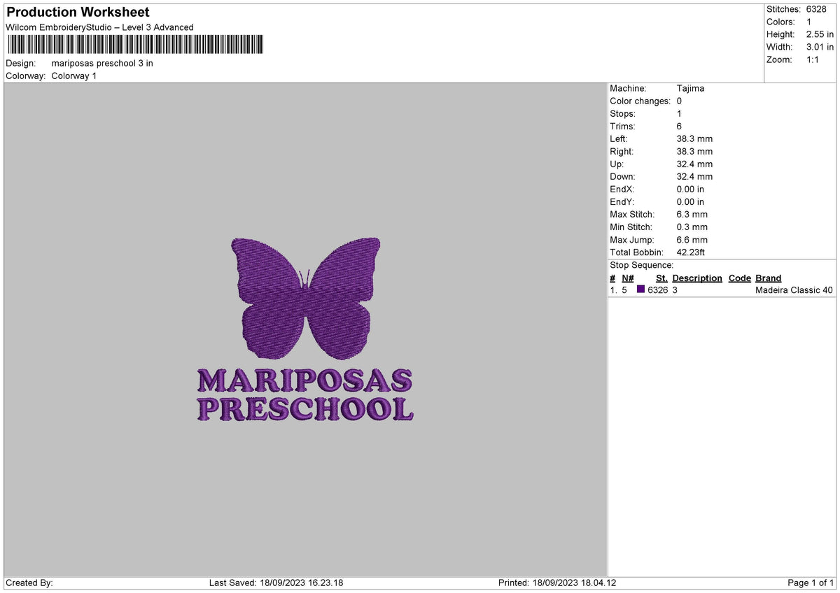 Mariposas P Embroidery File 6 sizes