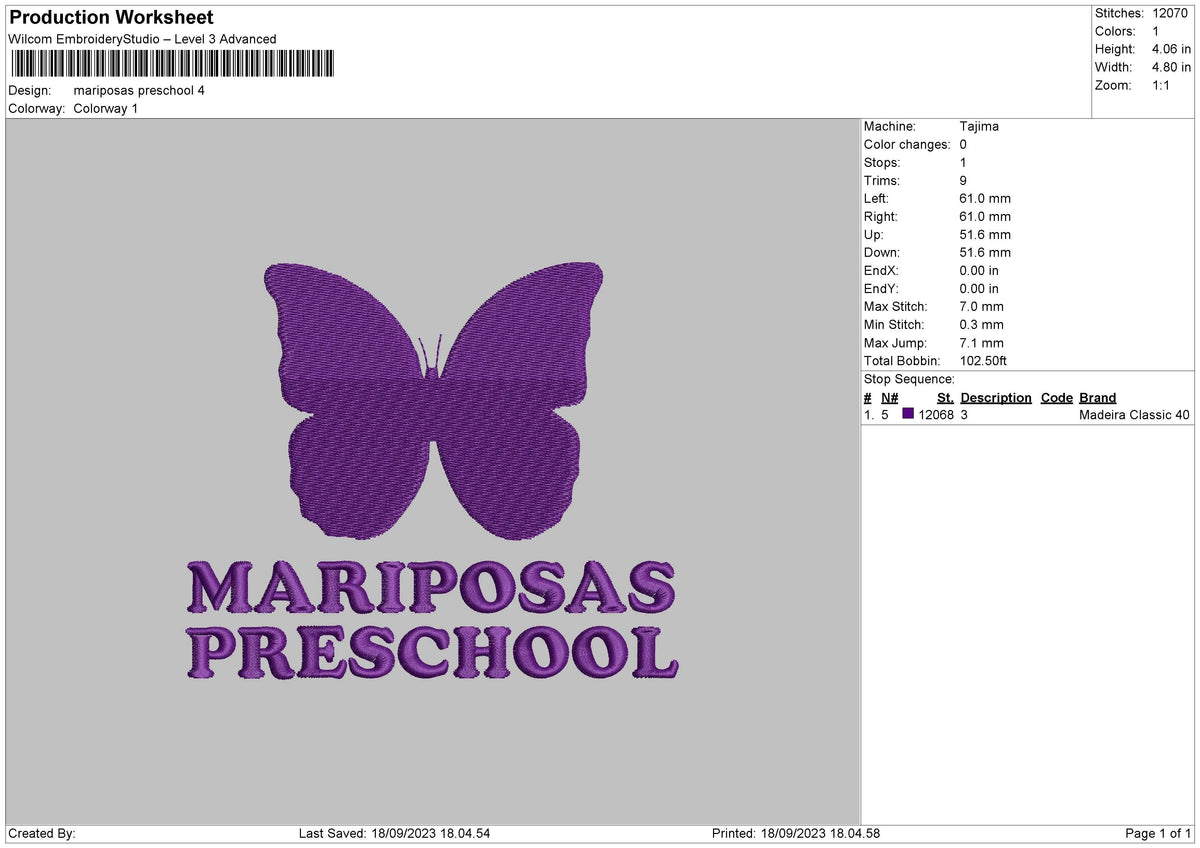 Mariposas P Embroidery File 6 sizes