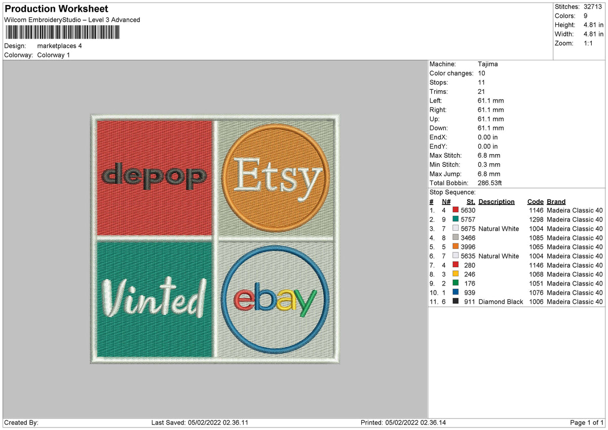 Marketplaces Embroidery