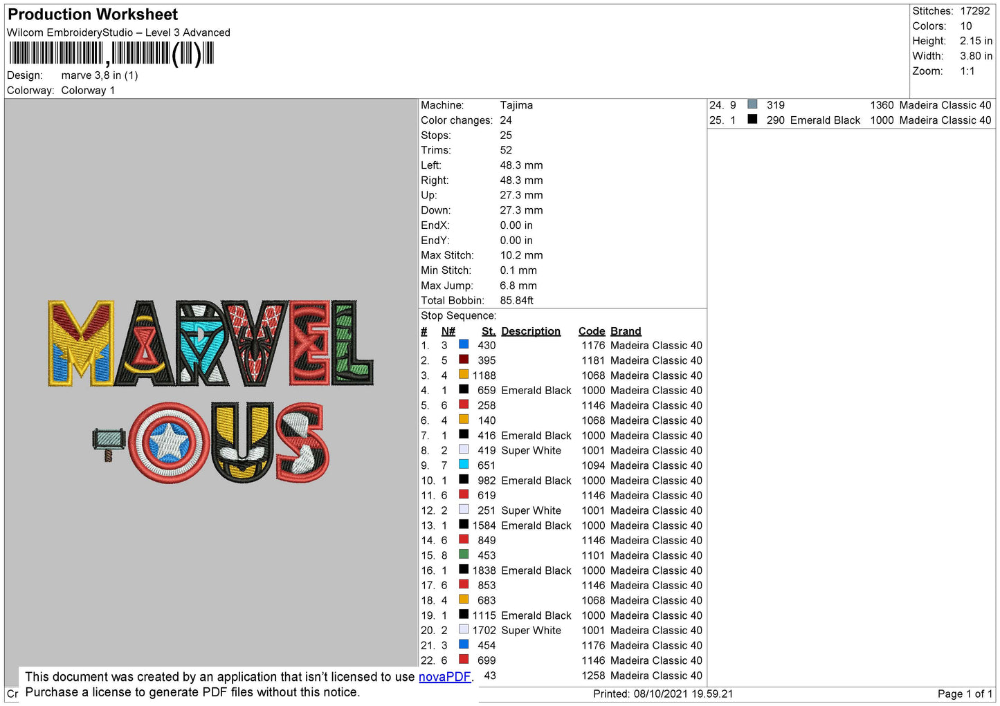 Marvel Embroidery