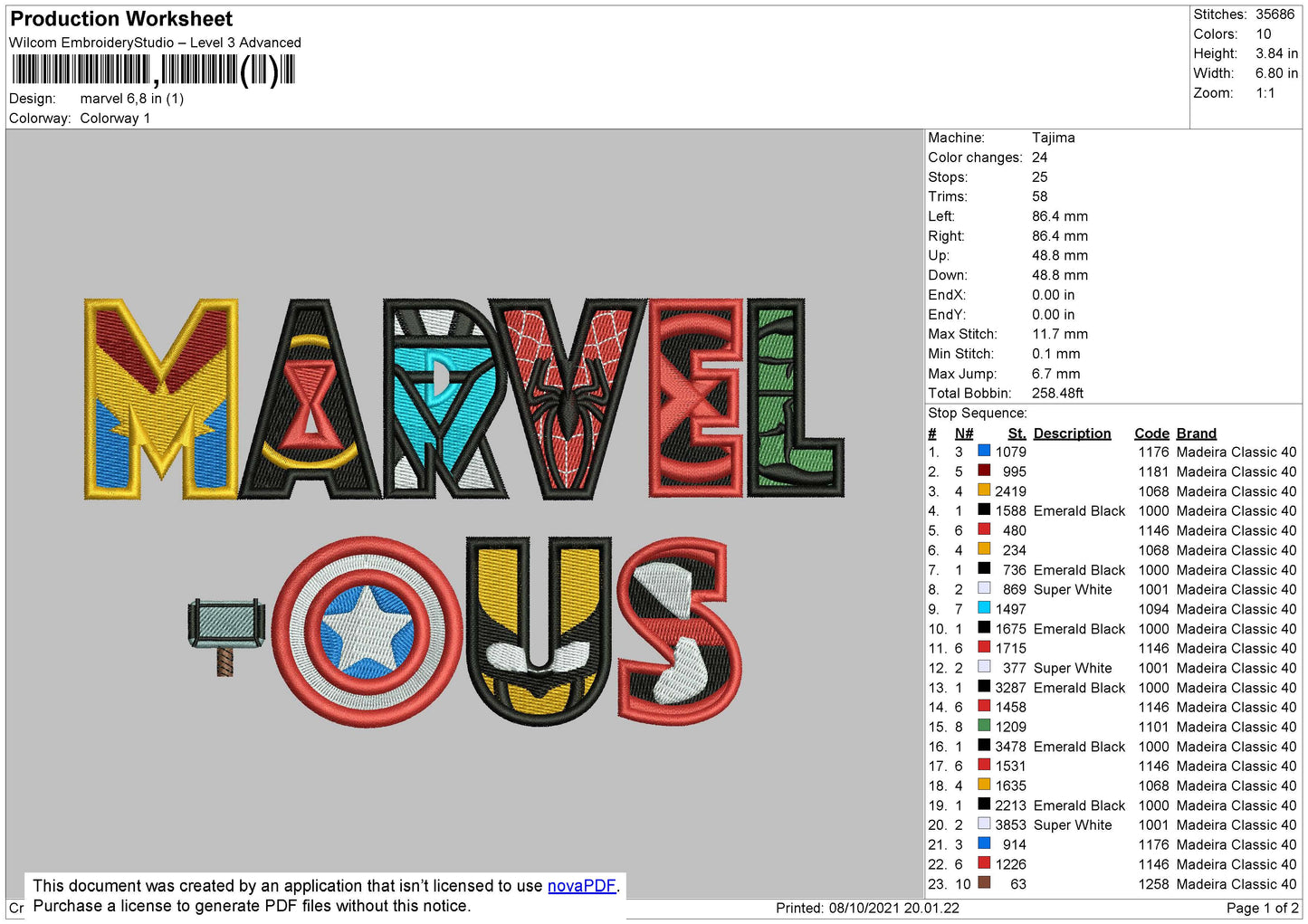 Marvel Embroidery