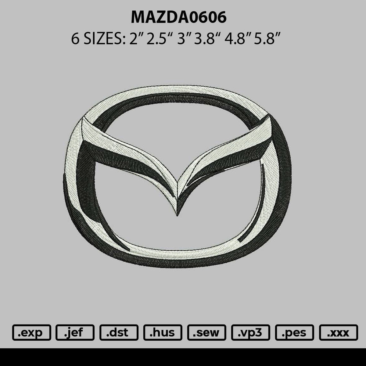 Mazda 0606 Embroidery File 6 sizes