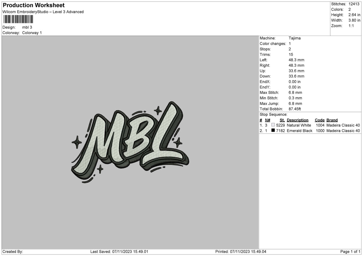 Mbl Embroidery File 6 sizes