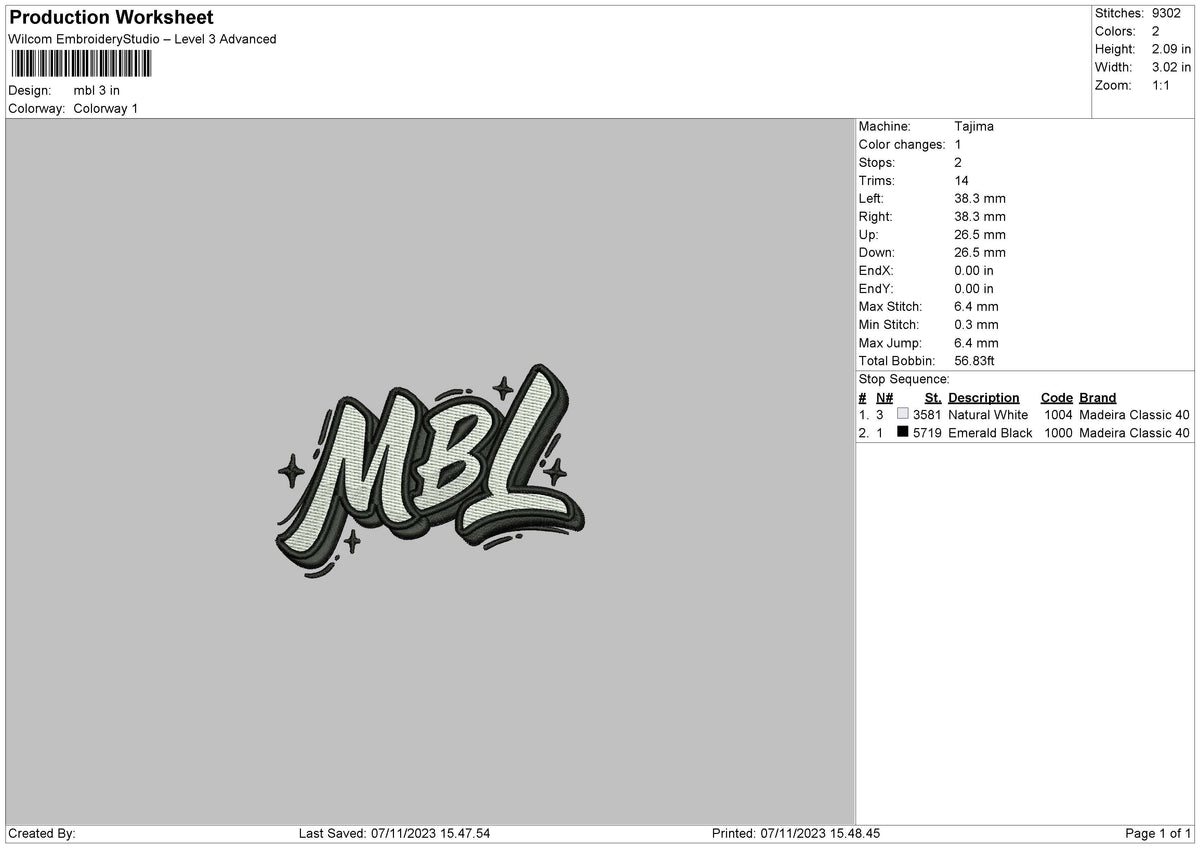 Mbl Embroidery File 6 sizes