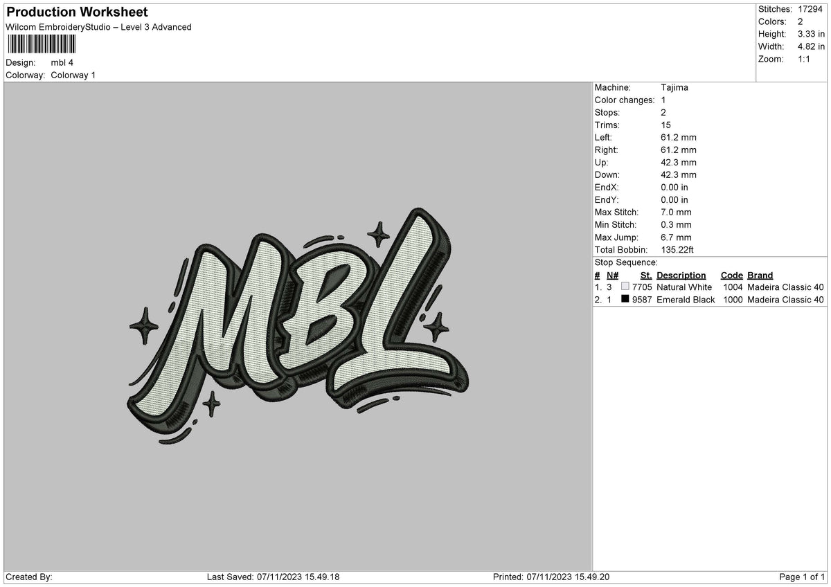Mbl Embroidery File 6 sizes