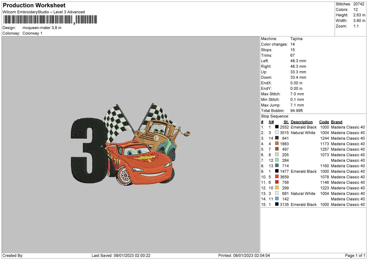 Mcq Mater Embroidery File 6 sizes