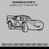 Mcqueen Outline 01 Embroidery File 6 sizes