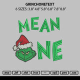 Grinchonetext Embroidery File 6 sizes