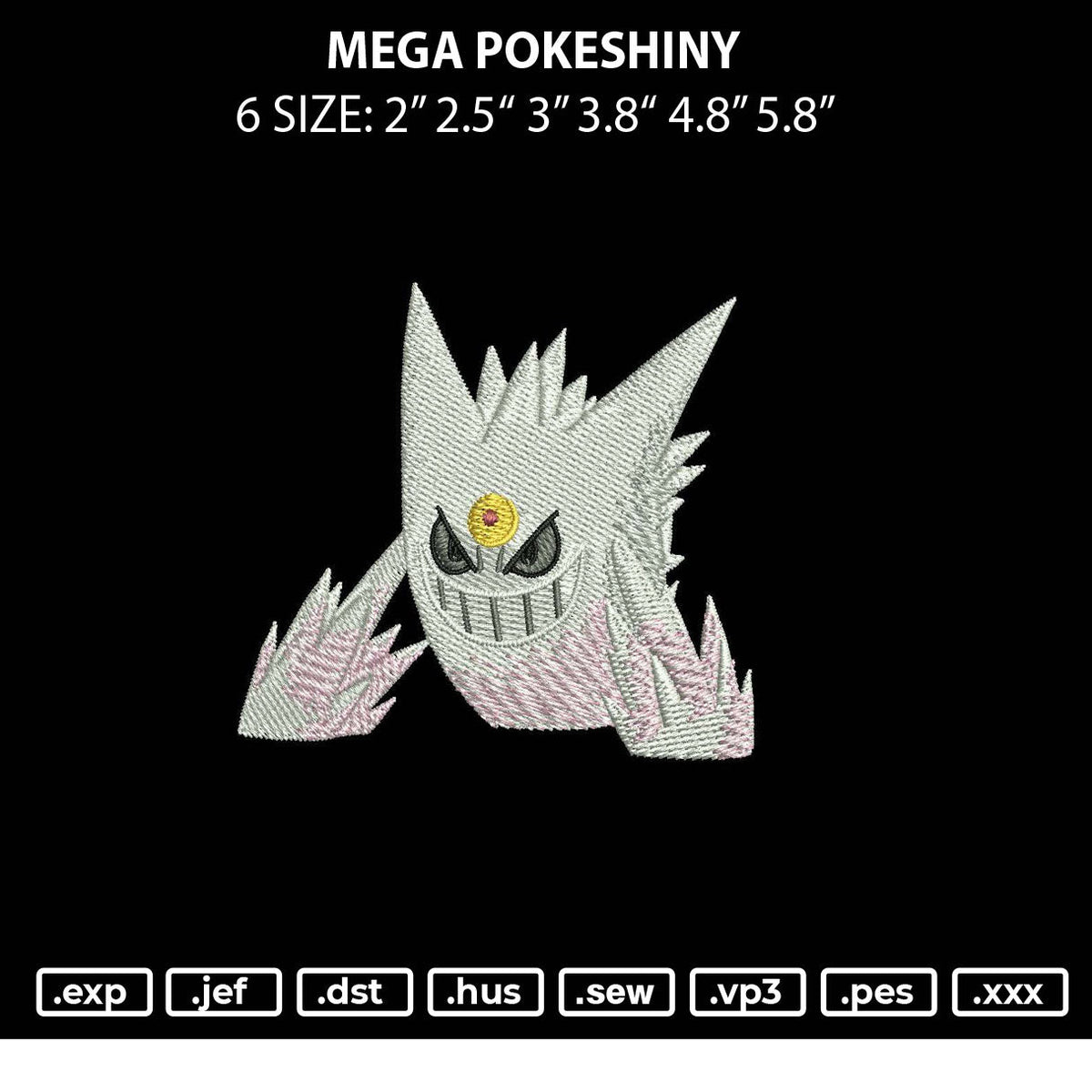 Mega Pokeshiny Embroidery File 6 sizes