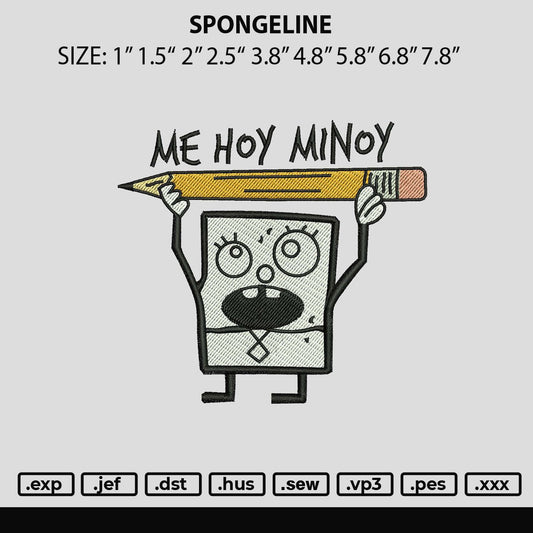 Spongeline Embroidery File 6 sizes