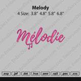 Melody Text Embroidery
