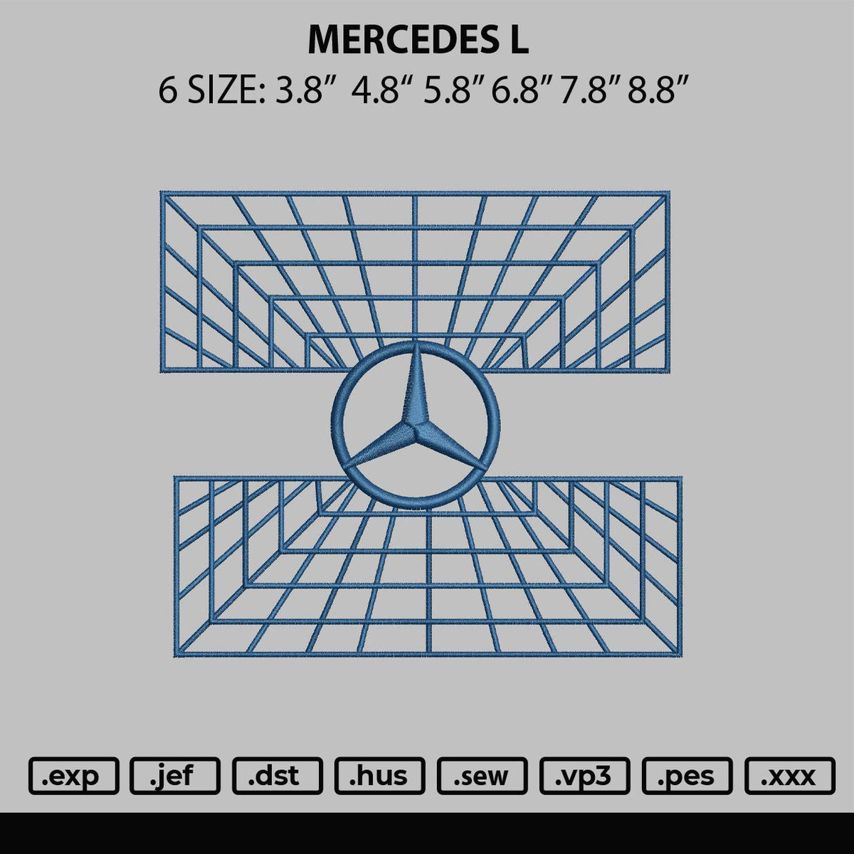 Mercedes L Embroidery File 6 sizes