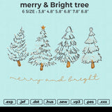 Merry & Bright tree Embroidery File 6 size