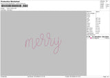 Merry Outline Embroidery File 6 sizes
