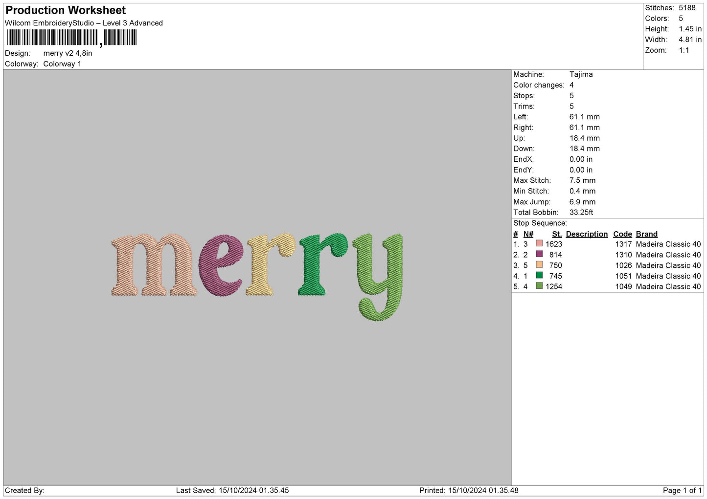 Merrytext v2 Embroidery File 6 sizes
