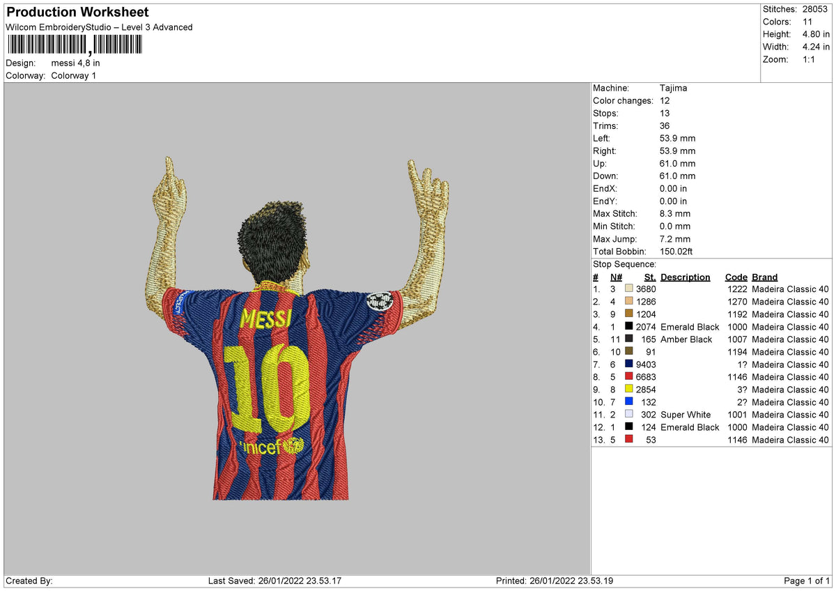 Messi Embroidery