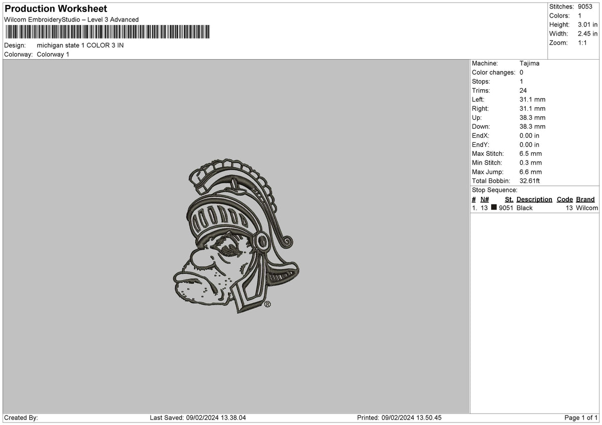 Michiganline Embroidery File 6 sizes