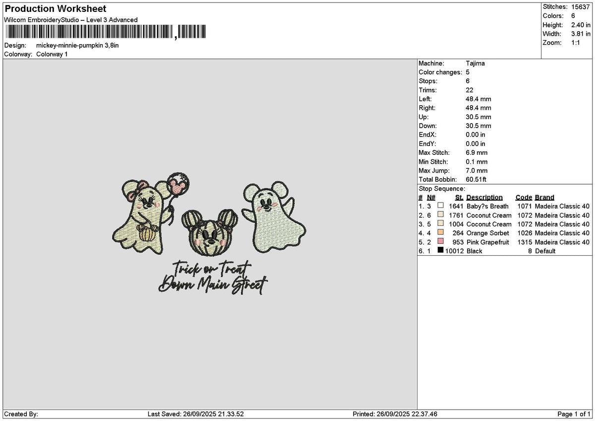 Mickeyghost  2609 Embroidery File 6 sizes