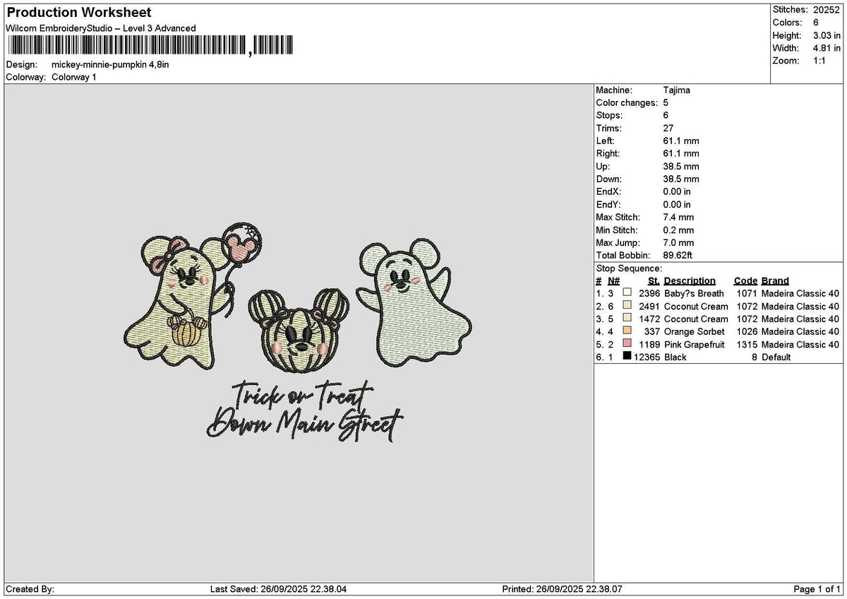 Mickeyghost  2609 Embroidery File 6 sizes