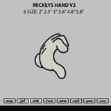 Mickeys Hand V2 Embroidery File 6 sizes