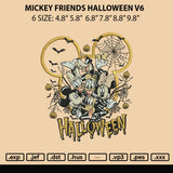 Mickey Friends Halloween V6 Embroidery File 6 sizes