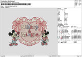 Heart Mickey Pink 01 Embroidery File 6 sizes