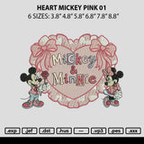 Heart Mickey Pink 01 Embroidery File 6 sizes